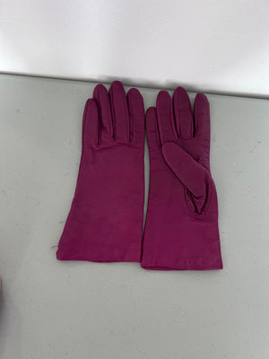 Lands' End Purple Leather Gloves- Women's Size XL