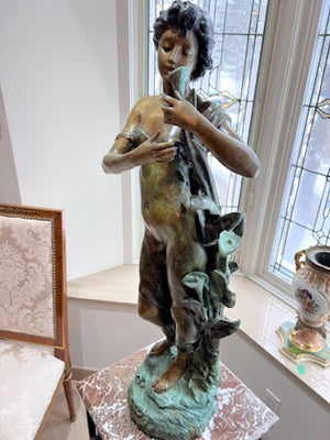 AUGUSTE MOREAU ART NOUVEAU BRONZE SCULPTURE