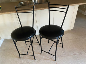 2 Black Bar Stools