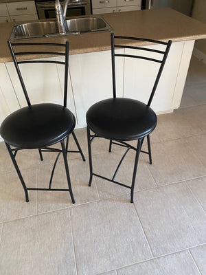 2 Black Bar Stools