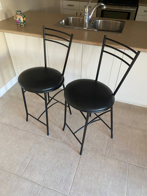 2 Black Bar Stools