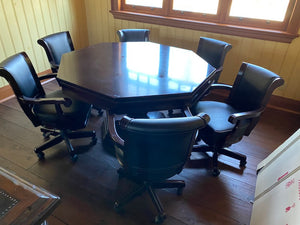 Brunswick Reversible Games/Poker Table + 6 Chairs