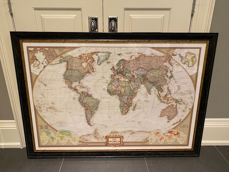 National Geographic World Executive Wall Map Poster Framed Sell My