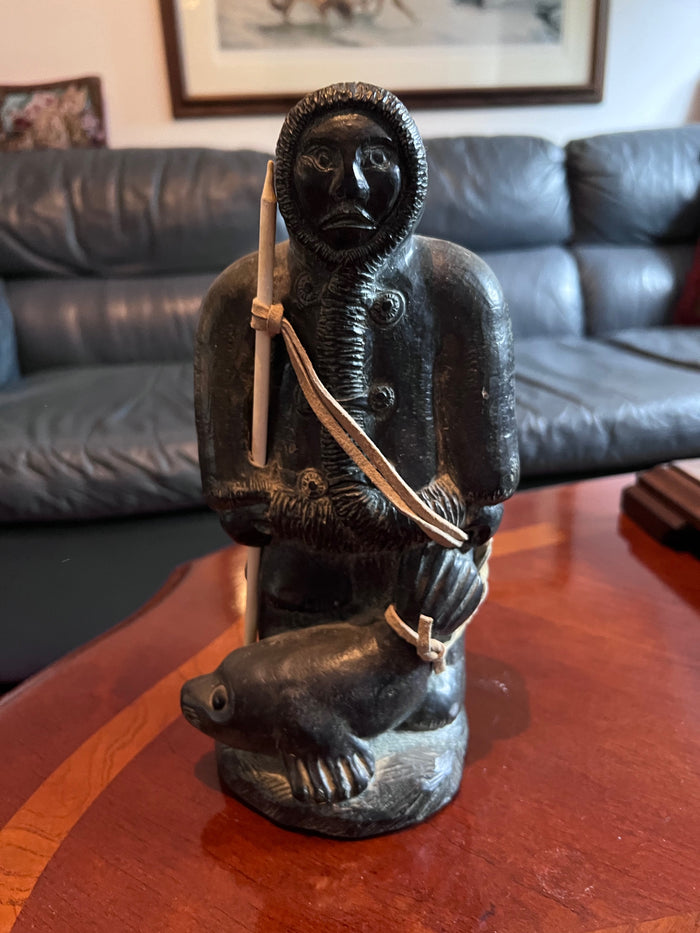 "The Wolf Sculptures"- Eskimo Hunter with Seal