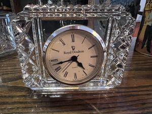 Royal Doulton Crystal Shelf Clock Quartz Movement