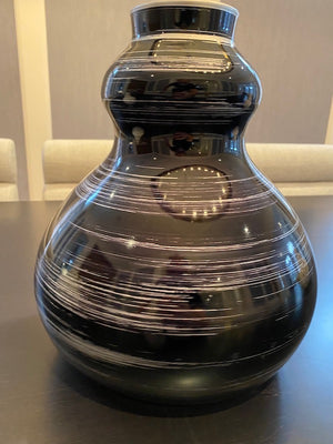 IVV Made in Italy, Black Hand Painted Vase