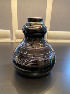 IVV Made in Italy, Black Hand Painted Vase