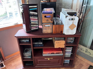 TV Stand, CD's and Cassette Lot