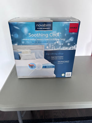 BRAND NEW Novaform Soothing Cool Evencor GelPlus Memory Foam 3 in Mattress Topper- Double