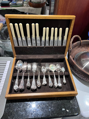 Harrison Fisher & Co Trafalgar Sheffield Silver Plated Flatware Set- Service for 6**