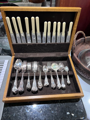 Harrison Fisher & Co Trafalgar Sheffield Silver Plated Flatware Set- Service for 6**