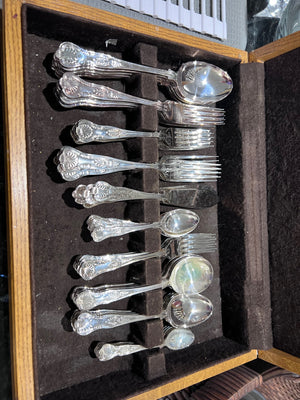 Harrison Fisher & Co Trafalgar Sheffield Silver Plated Flatware Set- Service for 6**