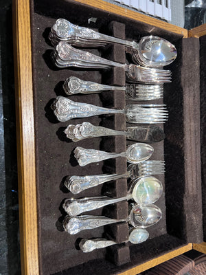 Harrison Fisher & Co Trafalgar Sheffield Silver Plated Flatware Set- Service for 6**