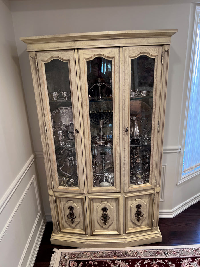 Vintage French Provincial "Stanley Furniture" Small Hutch China Cabinet