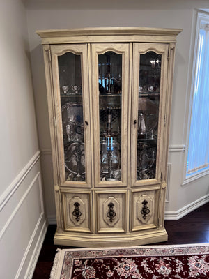 Vintage French Provincial "Stanley Furniture" Small Hutch China Cabinet