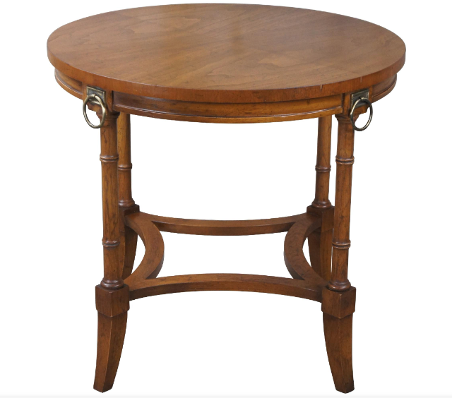 Drexel Heritage Grand Tour French Empire Campaign Style Walnut Accent Table