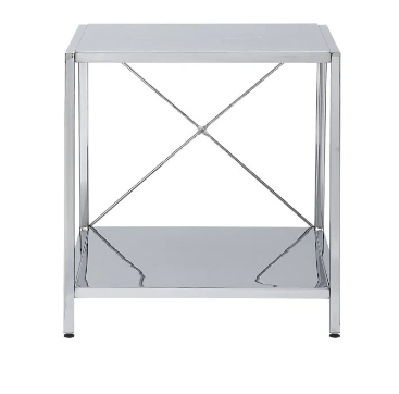 Pair of CB2 Harvey Chrome Side Tables